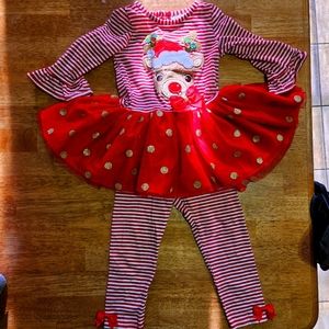 Beautiful Rudolph the Reindeer 2 pc set Sz 2t Emily Rose